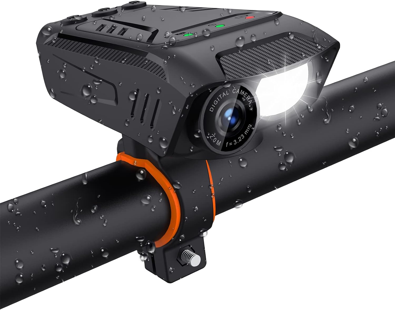  Bike Camera, Bike Light, Electric Bike Horn 3 in 1, 1080P 30FPS Ultra HD Video, Waterproof IPX5, Action Camera with 32G Memory Card 